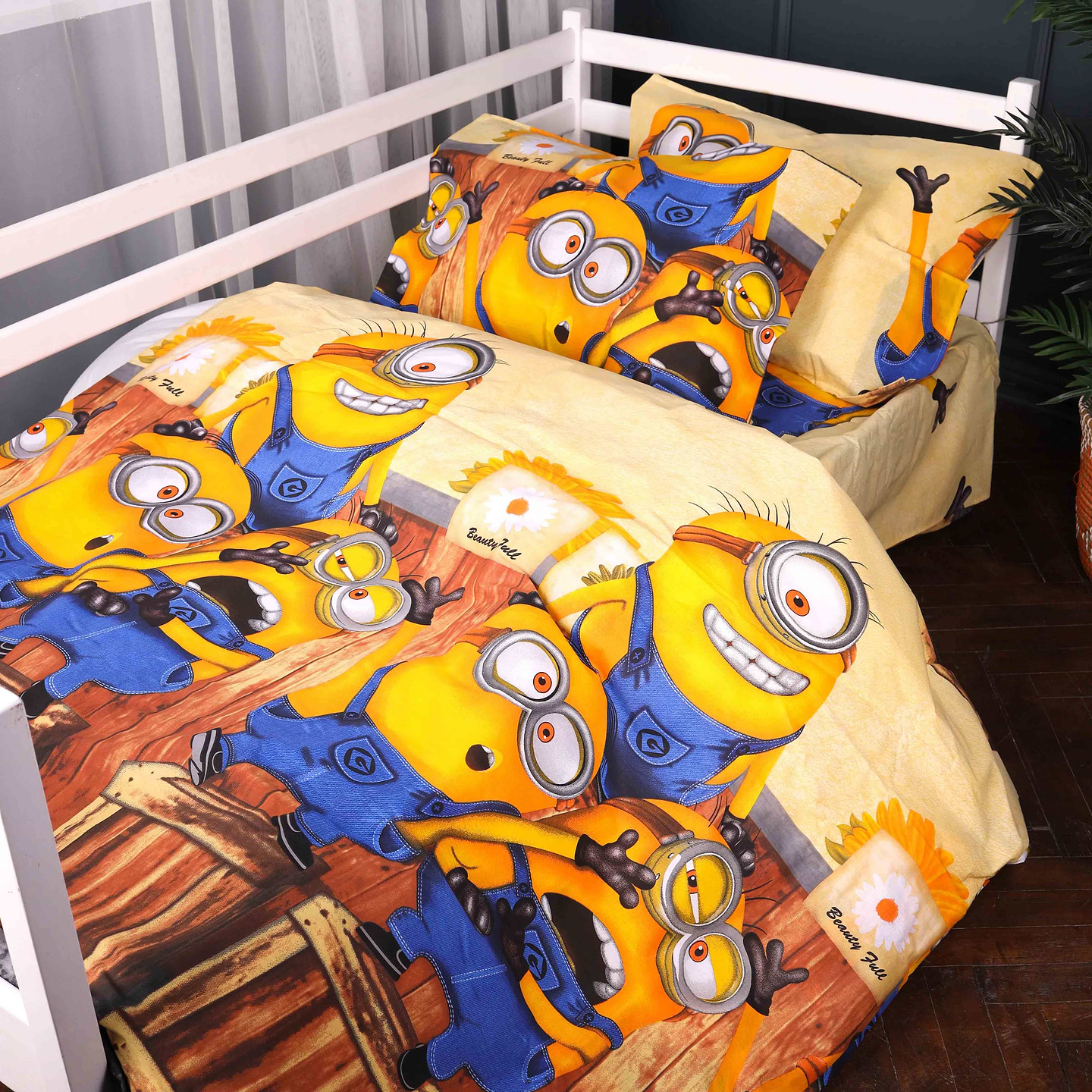 Комплект постільної білизни дитячий MirSon 110х140 см Kids Time 17-0899 Minions Fun Бязь (2200012396087)